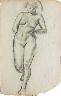 Тырса Николай Андреевич. Двухсторонняя работа с обнаженными натурщицами, сделанная в мастерской Л. Бакста 